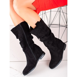 Renda Suede Wedge Boots black 1