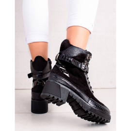 Queen Vivi Lace-up Workers With Buckle black 1 Queen Vivi Lace-up Workers With Buckle black 1