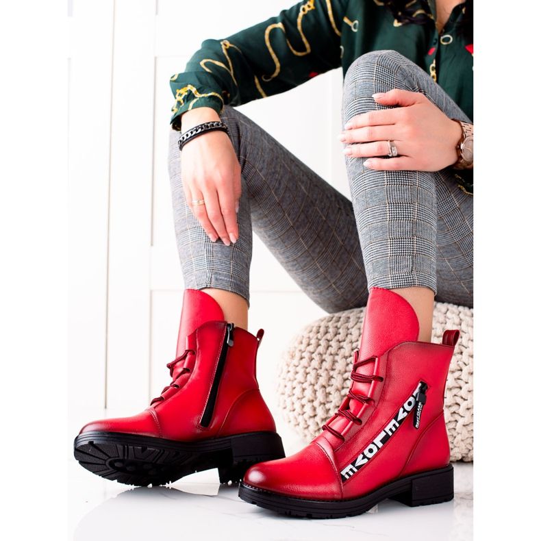 W. Potocki Fashionable Red Potocki Booties 2