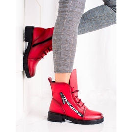 W. Potocki Fashionable Red Potocki Booties 1