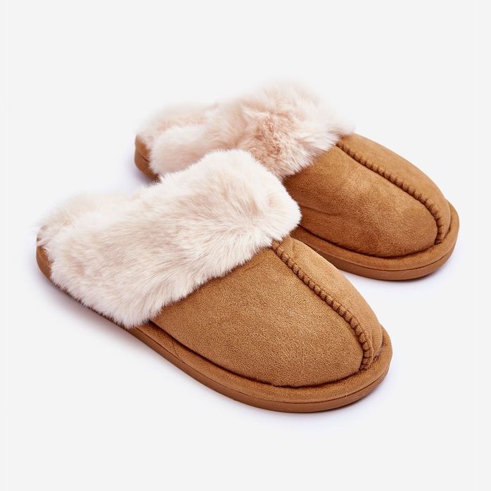 Women's Slippers Slippers with Fur Camel Pinky brown 1
