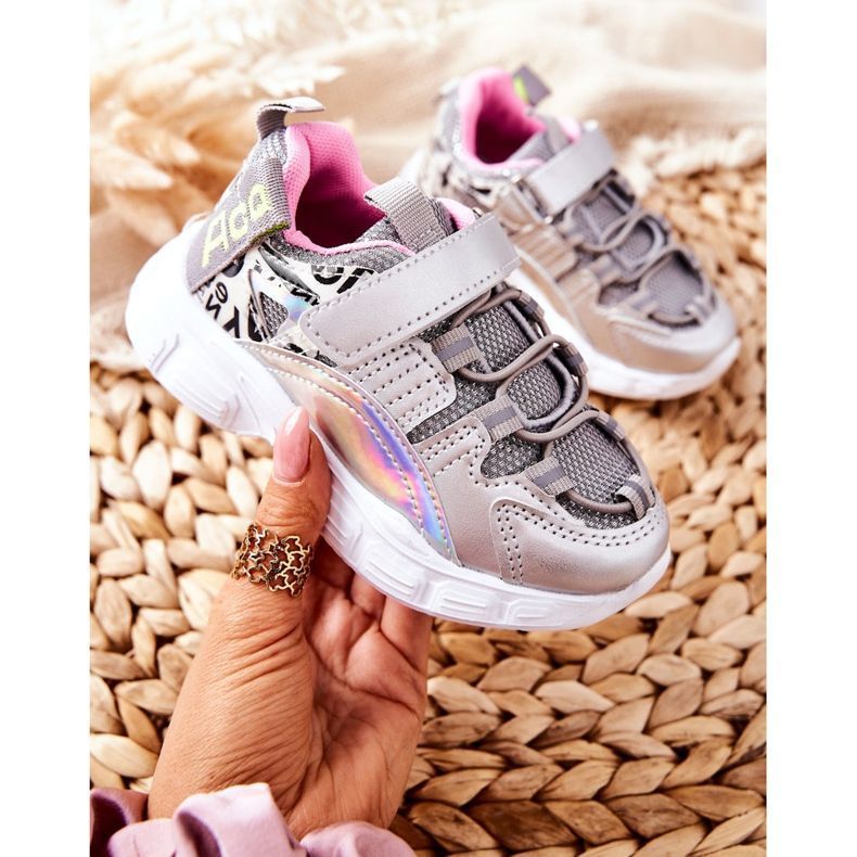 PJ2 Children's Sport Shoes With Velcro Silver Vibo 1