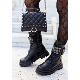 PE1 Women's Boots Workers With Studs Black Eveis 2