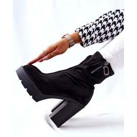 PG1 Black Marlevo Suede Booties On A Post 2