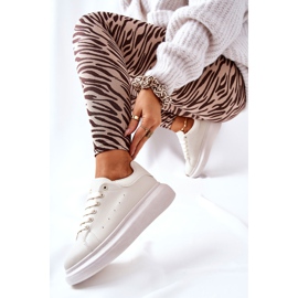Leather Sport Shoes On Beige Lemmy Platform 2