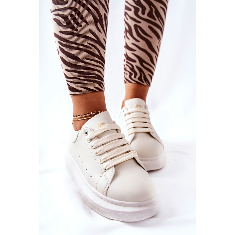 Leather Sport Shoes On Beige Lemmy Platform 1 Leather Sport Shoes On Beige Lemmy Platform 1
