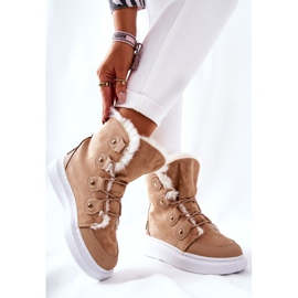 Beige Hoppy Warm Boots With Fur khaki 2