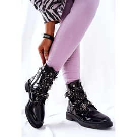 Lacquered Boots With Black Lorist Strips 2