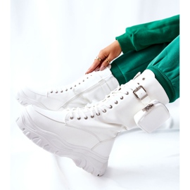 White Issanti Platform Boots With Kidney 1