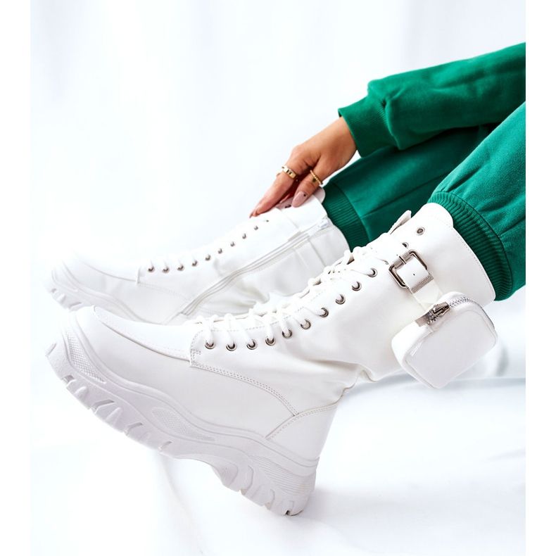 White Issanti Platform Boots With Kidney 1