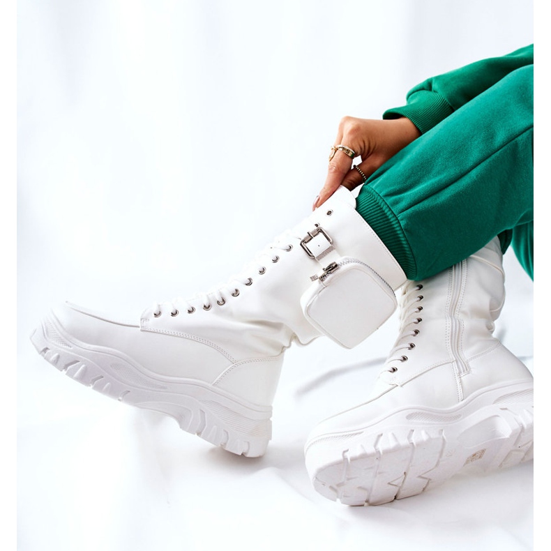 White Issanti Platform Boots With Kidney 2