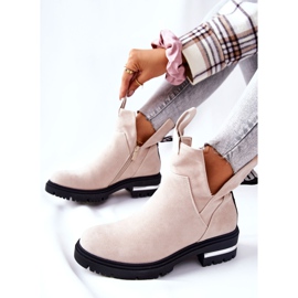 PS1 Warm Booties Jodhpur boots With a zipper Beige My Way 2