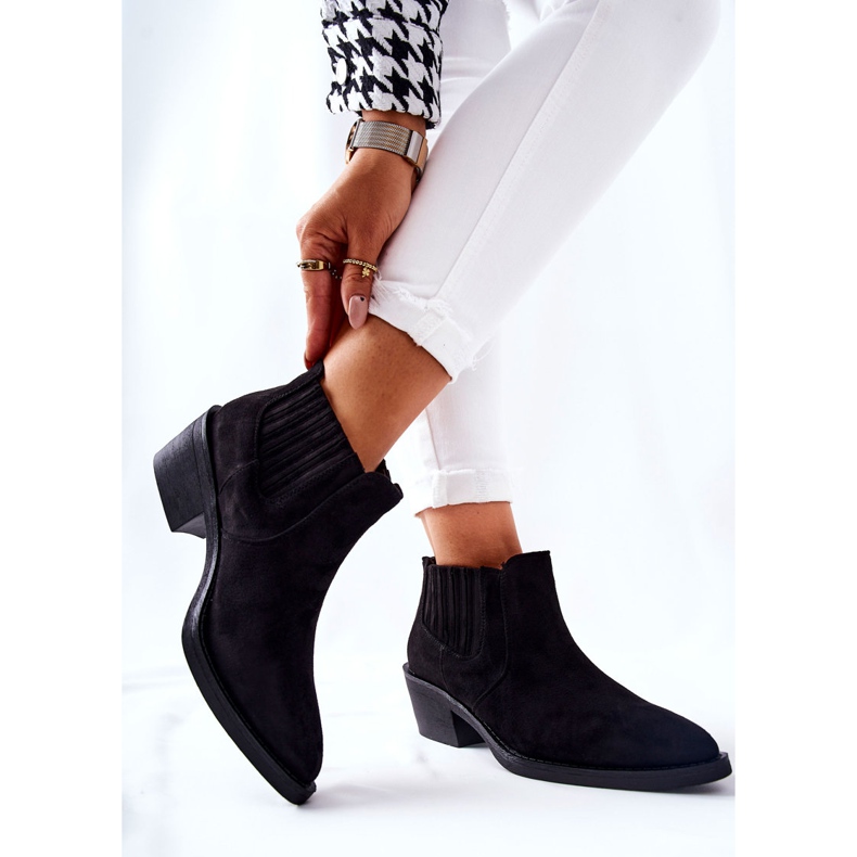 Black Suede Slip-on Boots Assanella 2