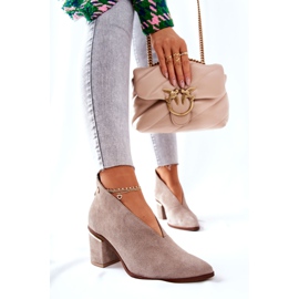 Leather Boots On High Heel Laura Messi Beige 2344 1 Leather Boots On High Heel Laura Messi Beige 2344 1