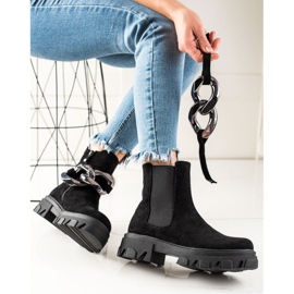 Suede boots on the S. Barski platform black 1