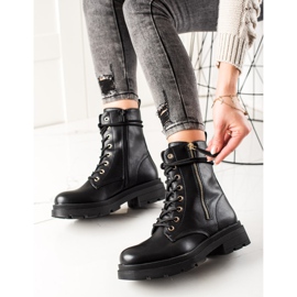 Sixth Sense Black Boots Traper With Eco Leather 1