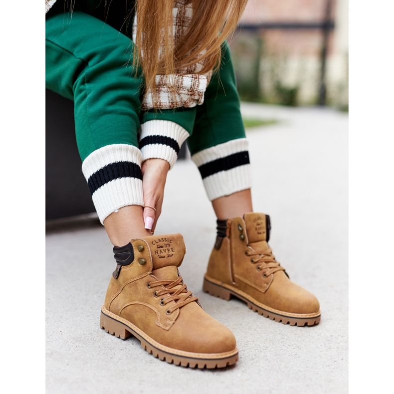 PH1 Women's insulated Trappers with a zipper, Camel Lenox brown 1