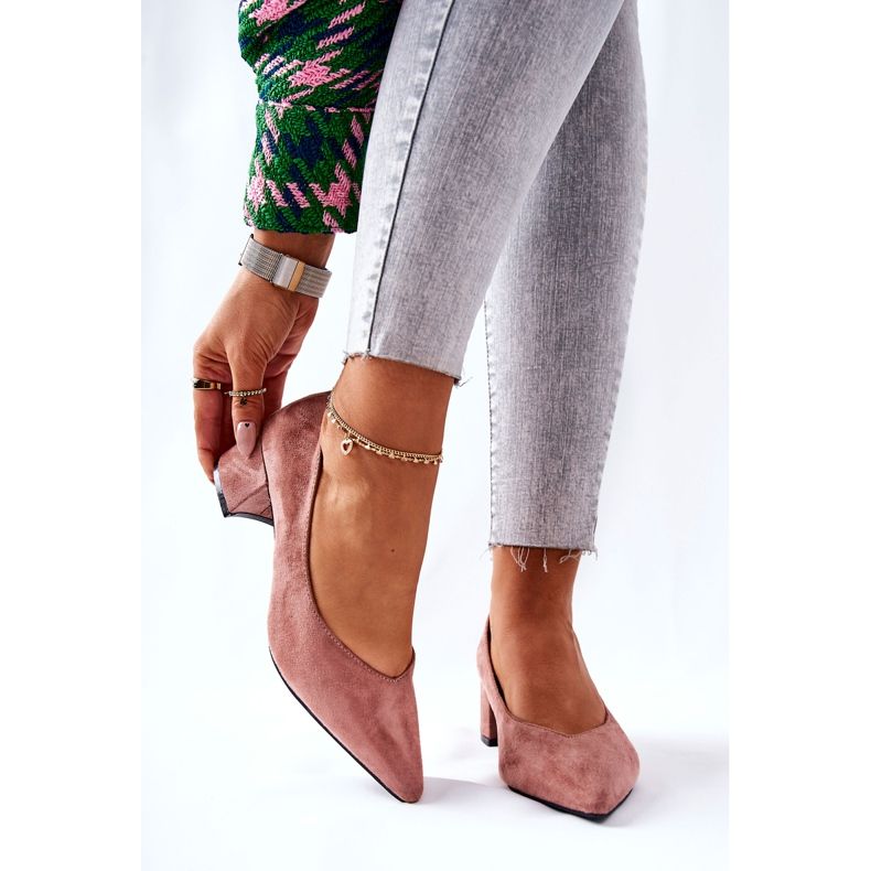 PG1 Suede Pumps On A Pillar Pink Ross 1