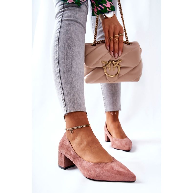 PG1 Suede Pumps On A Pillar Pink Ross 2