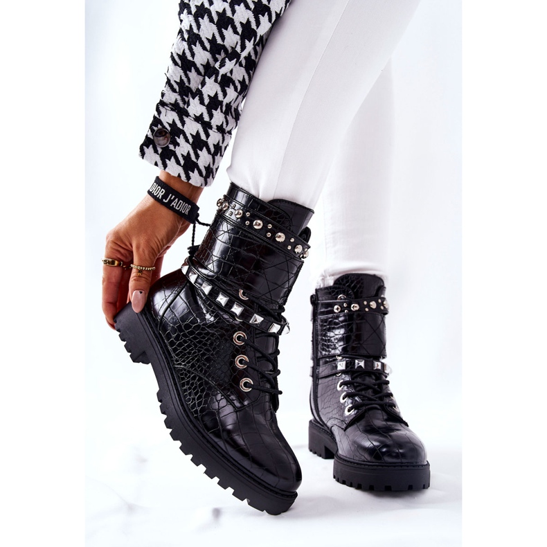 PG1 Black Nephele Warm Boots Workers With Studs 1