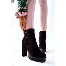 Suede Boots On High Heels Black Dianne 2
