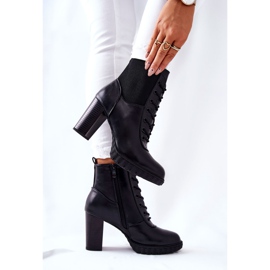 PG1 Leather Boots On A Post High Black Joyte 2