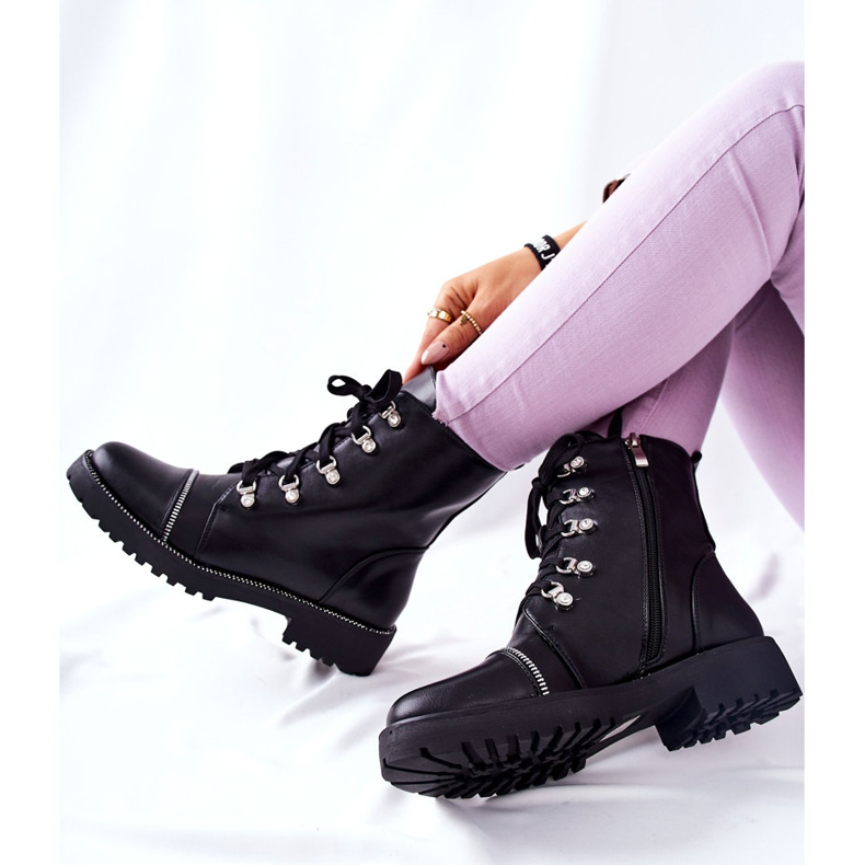 PG1 Classic Black Daiane Tied Leather Boots 1 PG1 Classic Black Daiane Tied Leather Boots 1