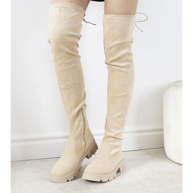 Beige high-soled boots from Patrice 1