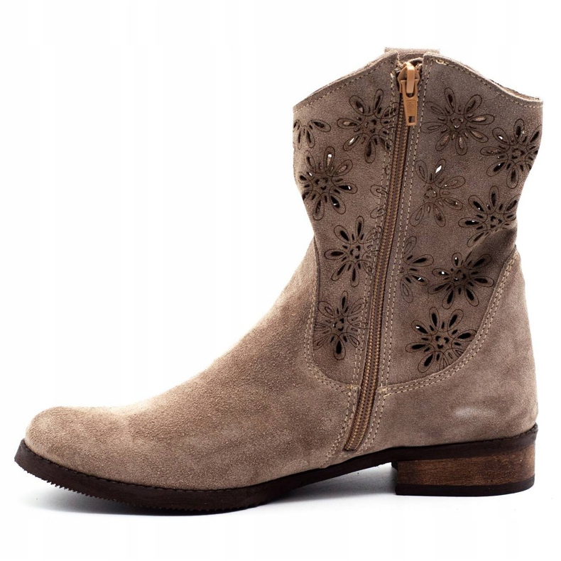 Olivier Comfortable Janet beige openwork boots 1