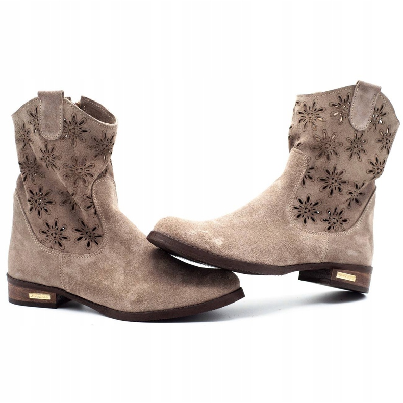 Olivier Comfortable Janet beige openwork boots 3