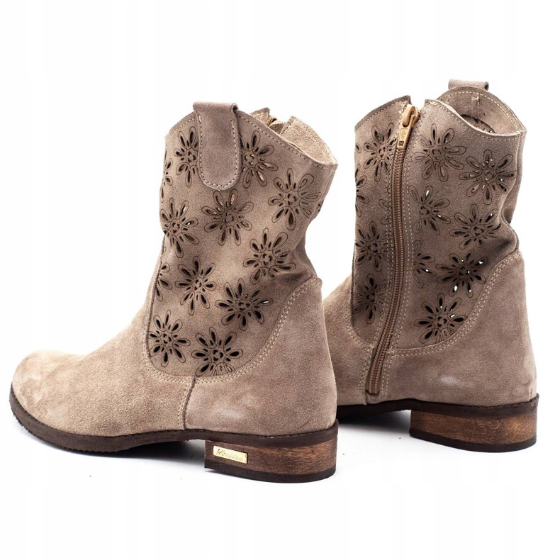 Olivier Comfortable Janet beige openwork boots 4