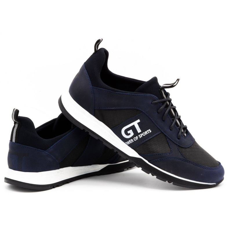 Polbut Sports men's leather casual shoes 2111PLB, navy blue 3