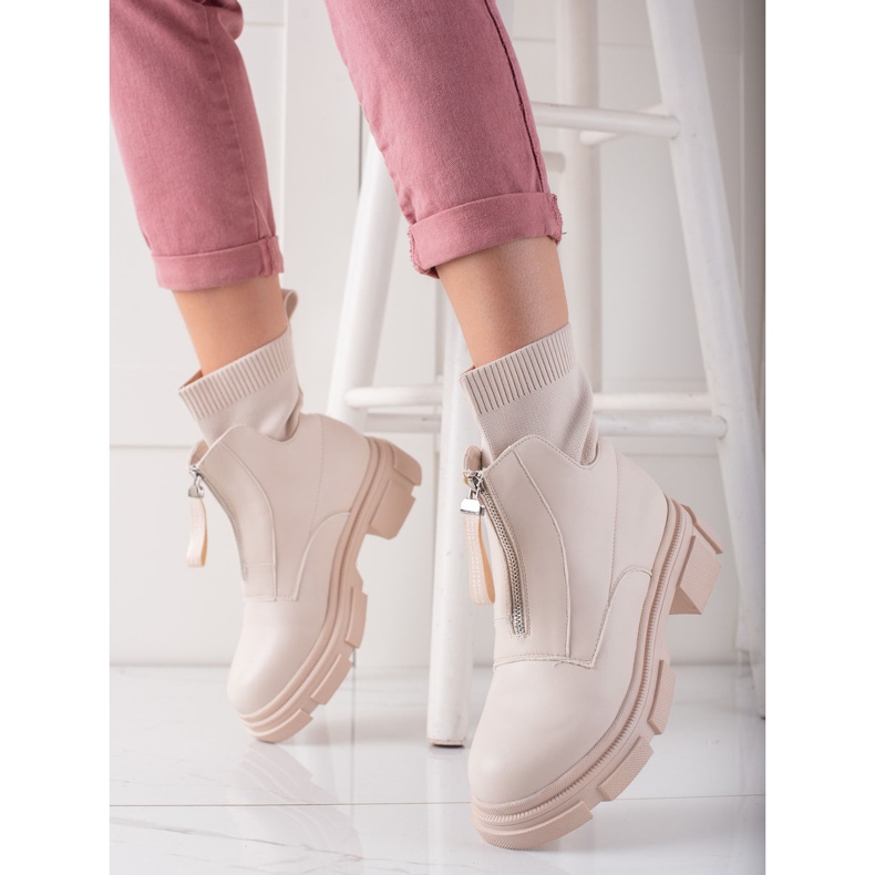 Bestelle Slip-on Workers With A Zipper beige 1