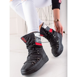 Women's snow boots Big Star EE274656 black red silver 1 Women's snow boots Big Star EE274656 black red silver 1