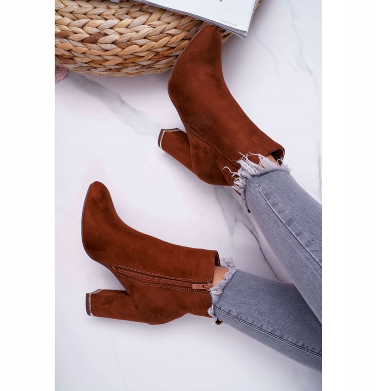 Women's Camel High Heel Boots brown 4