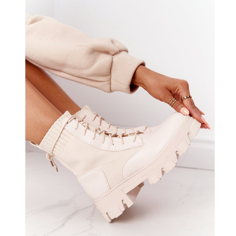 PS1 Women's Boots Workers Beige Megan 5