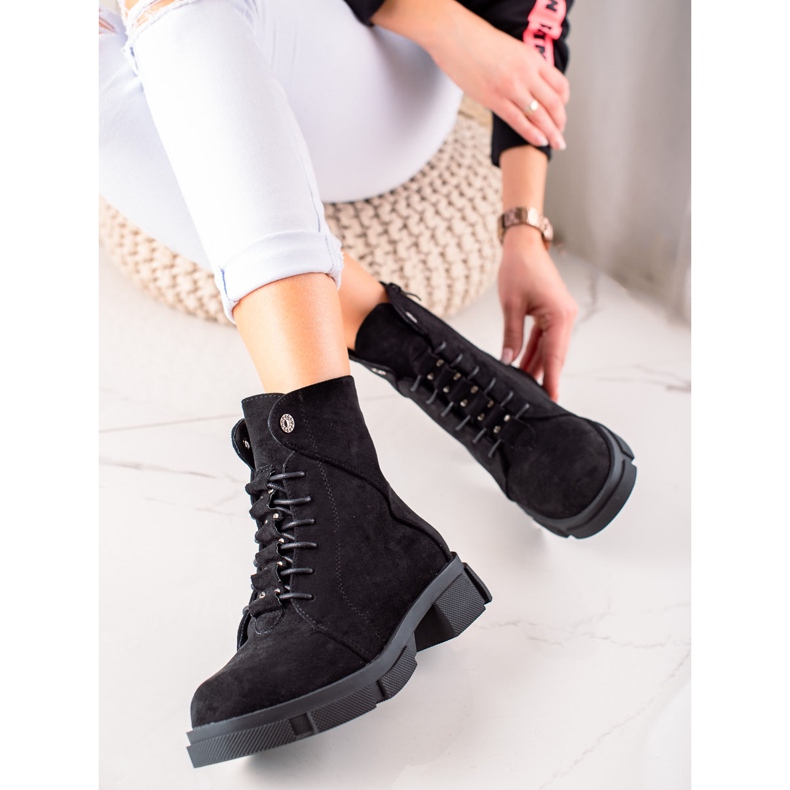 Goodin Suede lace-up boots black 1