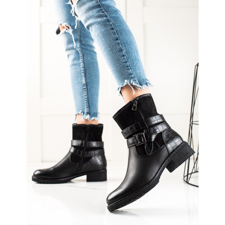 Super Mode Black Classic Workers With Buckle 1