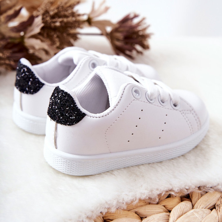 Children's White and Black Glossy Sneakers 2 Children's White and Black Glossy Sneakers 2