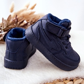Children's Warm High Sport Shoes Navy Clafi blue 1