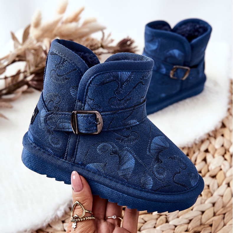 Children's Snow Boots With Fur Navy Blue Kawai 1