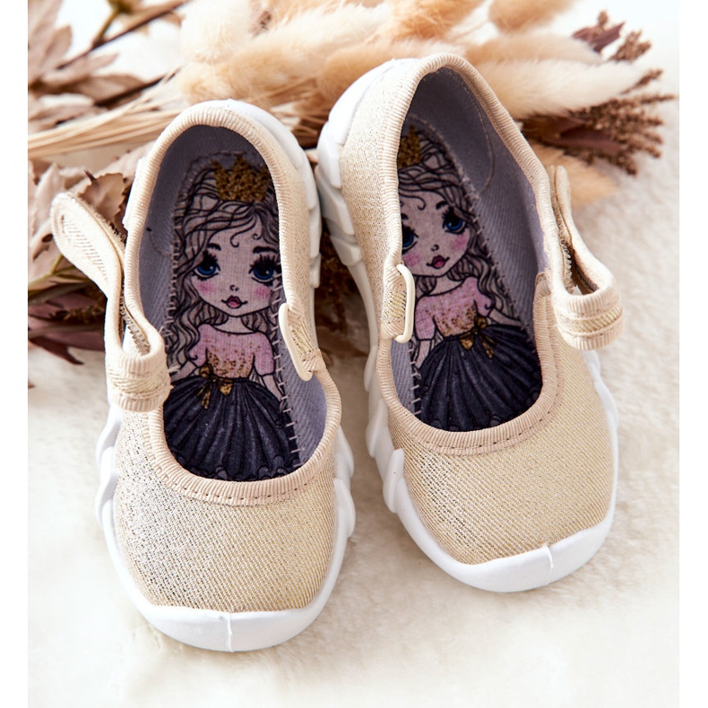 BEFADO S.A. Inblu Shiny 109P224 Gold Ballerina Slippers 1