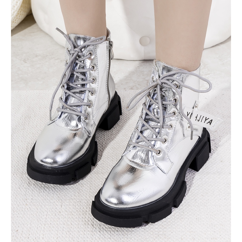 Silver polished Turner boots 1