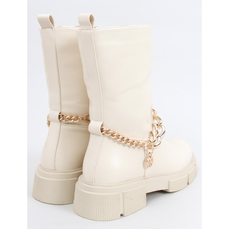 Boots with detachable chain Lome Beige 1