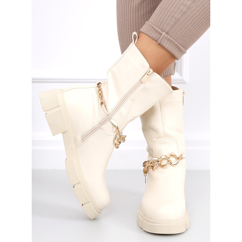 Boots with detachable chain Lome Beige 2