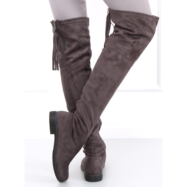 Toum Gray over-the-knee boots grey 1