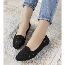 Black ballerinas adorned with Harriette cubic zirconia 2