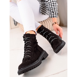 TRENDI Black Lace-up Boots 1