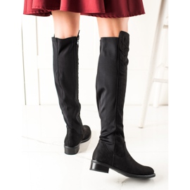 Lovery Comfortable suede boots black 1