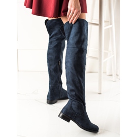 TRENDI Stylish Over The Knee Boots navy blue 1